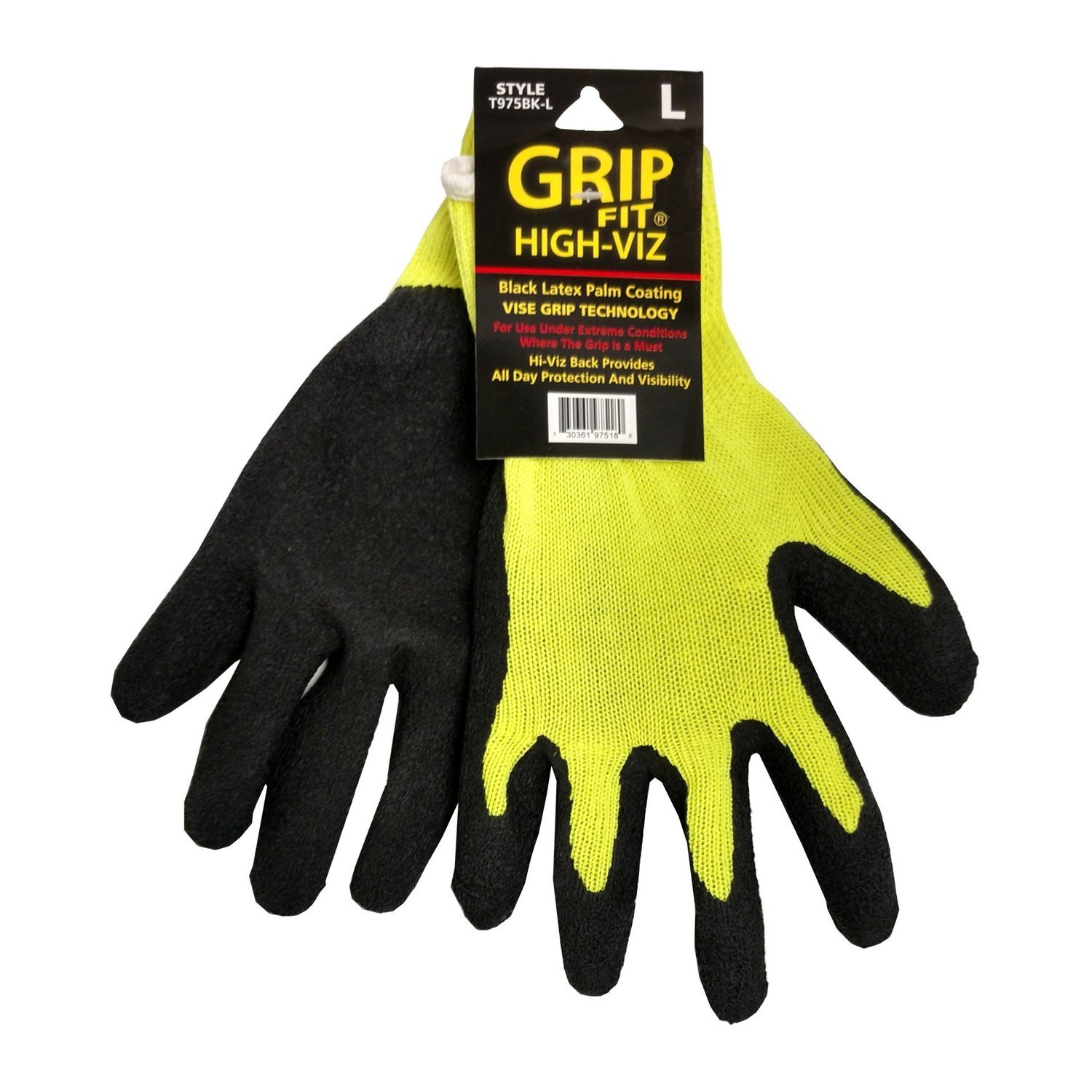 Grip Fit® Latex Rubber Coated Hi Visibility Knit Glove, Sold By The Dozen