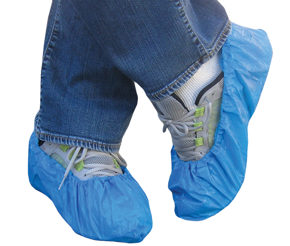 Polyethylene Disposable Blue Shoe Covers , Case Of 300 Pieces
