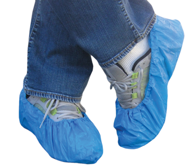 Polyethylene Disposable Blue Shoe Covers , Case Of 1000 Pieces