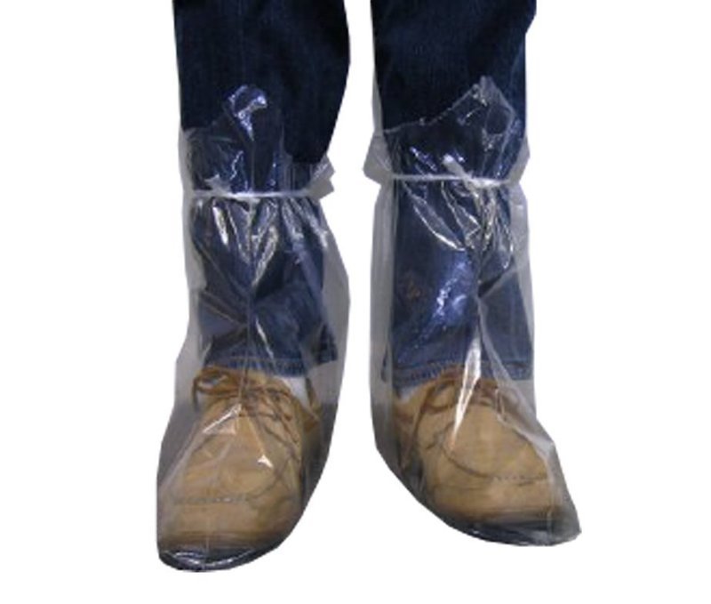 Clear Polyethylene Disposable Boot Covers , Case Of 500 Pieces