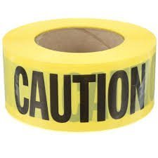 Yellow Caution Barricade Tape, 3 Inch By 1000 Feet, Case Of 10 Rolls