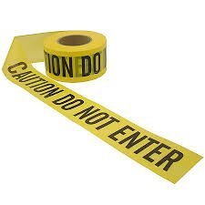 Yellow Caution Do Not Enter Barricade Tape, 3 Inch By 1000 Feet, Case Of 10 Rolls