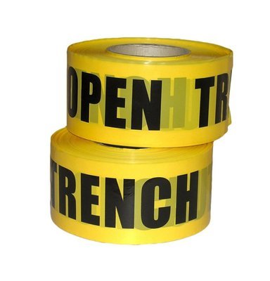 Yellow Caution Open Trench Barricade Tape, 3 Inch By 1000 Feet, Case Of 10 Rolls