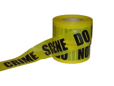 Yellow Crime Scene Do Not Cross Barricade Tape, 3 Inch By 1000 Feet, Case Of 10 Rolls