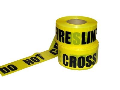 Yellow Fire Line Do Not Cross Barricade Tape, 3 Inch By 1000 Feet, Case Of 10 Rolls