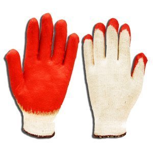 Natural Color, Red Latex Coated Knit Gloves, Sold By The Dozen