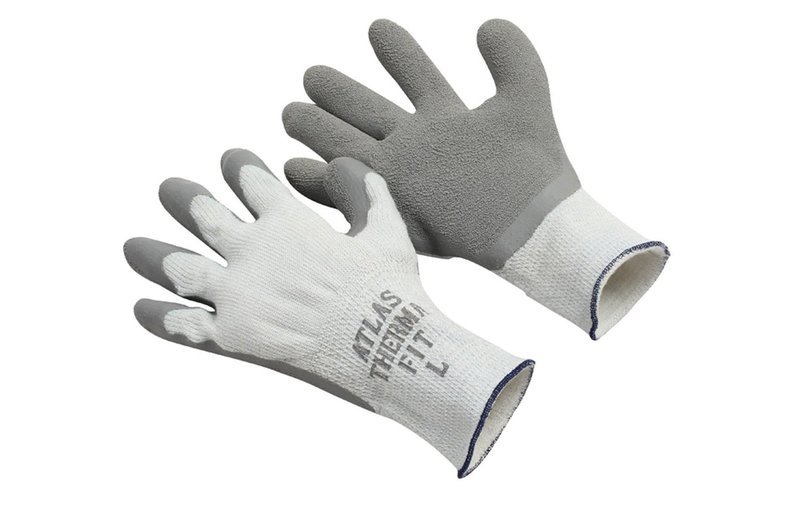 Atlas Therma Fit ®  Gray Rubber Palm Coated  Glove,  Insulated Liner, Sold By The Dozen