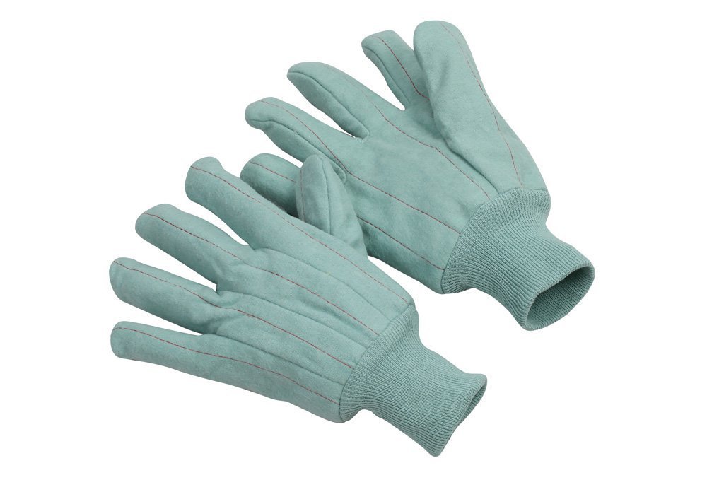 19 Oz Men's Size , Green Color Chore Gloves , With Knit Wrist, Sold By The Dozen