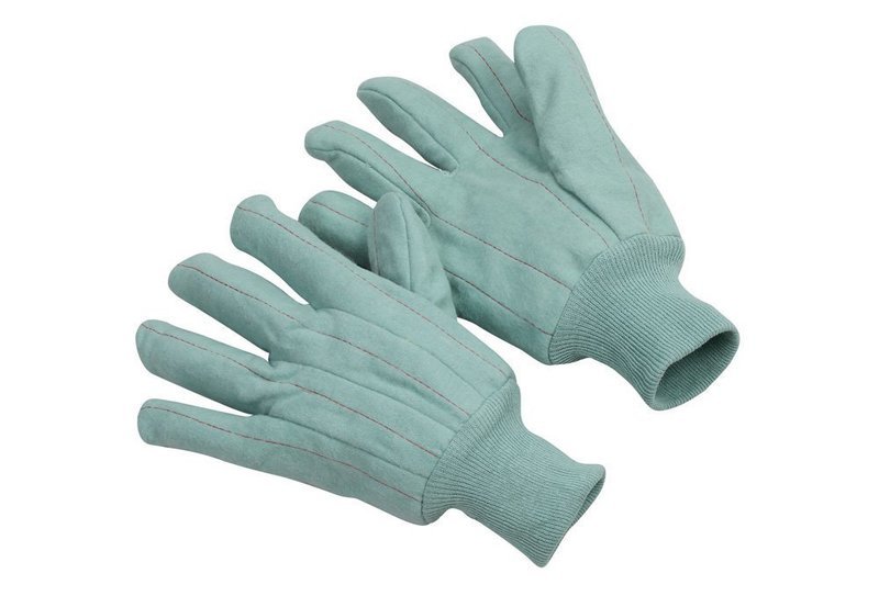19 Oz  Men's Size , Green Color Chore Gloves  ,  With  Knit  Wrist, Sold By The Dozen