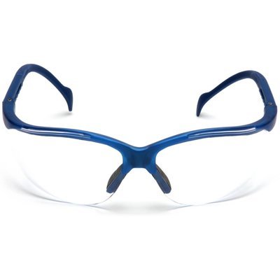 Safety Glasses, Metallic Blue Frame, Venture II, Sold by the Dozen