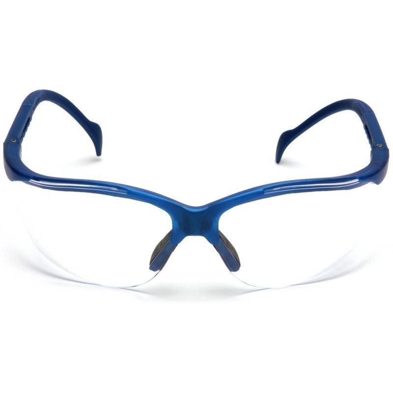 Safety Glasses, Metallic Blue Frame, Venture II, Sold by the Dozen