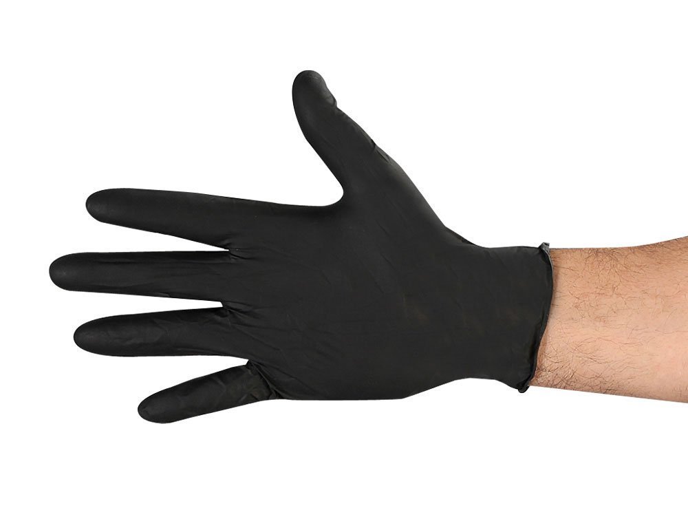 Black Nitrile Powder Free Industrial Grade, 3.8 Mil Disposable Textured Glove, Case Of 1,000