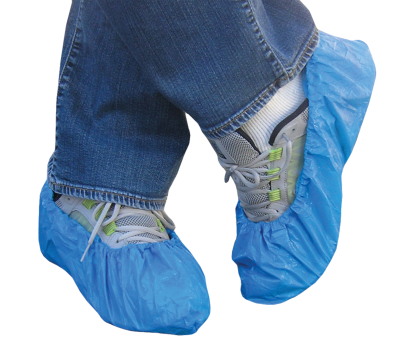Polyethylene Disposable Blue Shoe Covers , Case Of 1000 Pieces