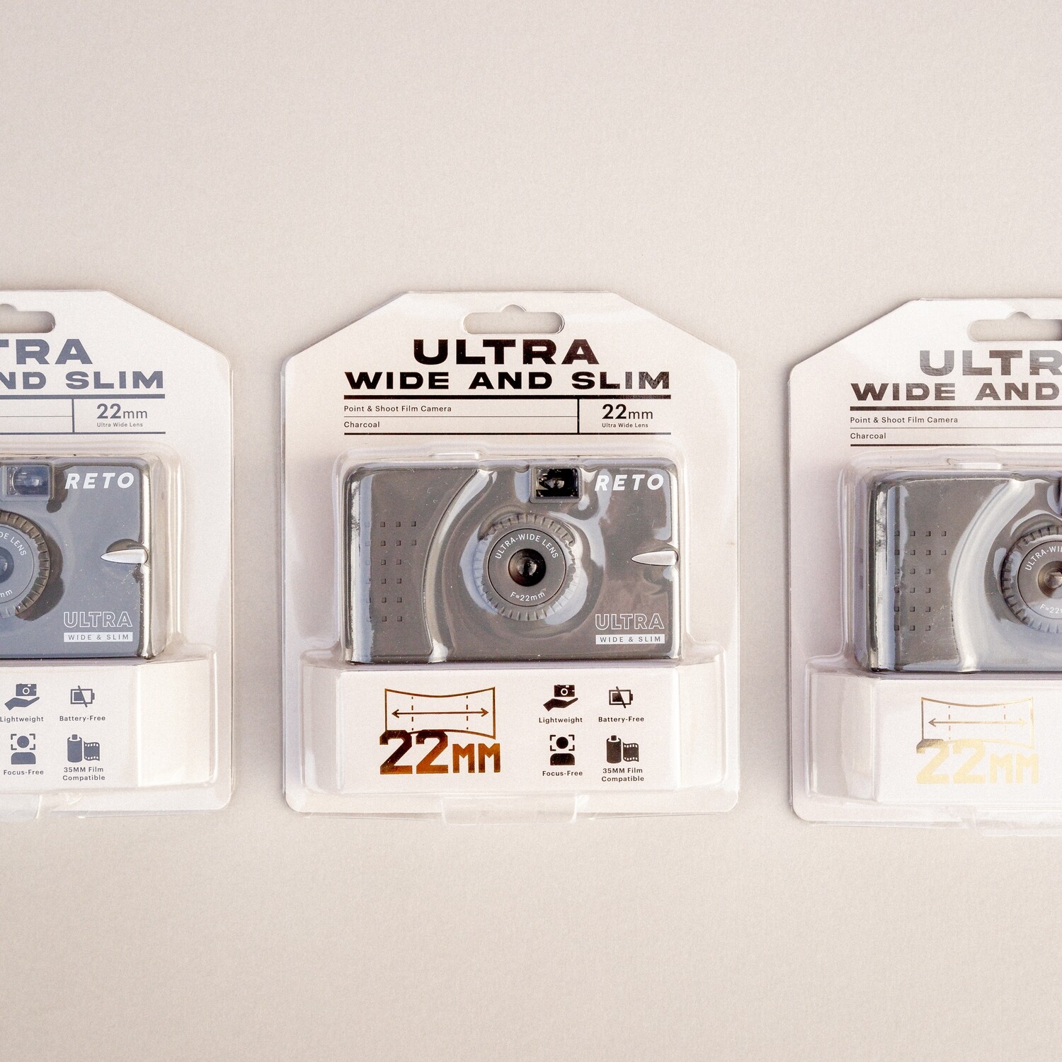 RETO Ultra Wide &amp; Slim Film Camera - Charcoal