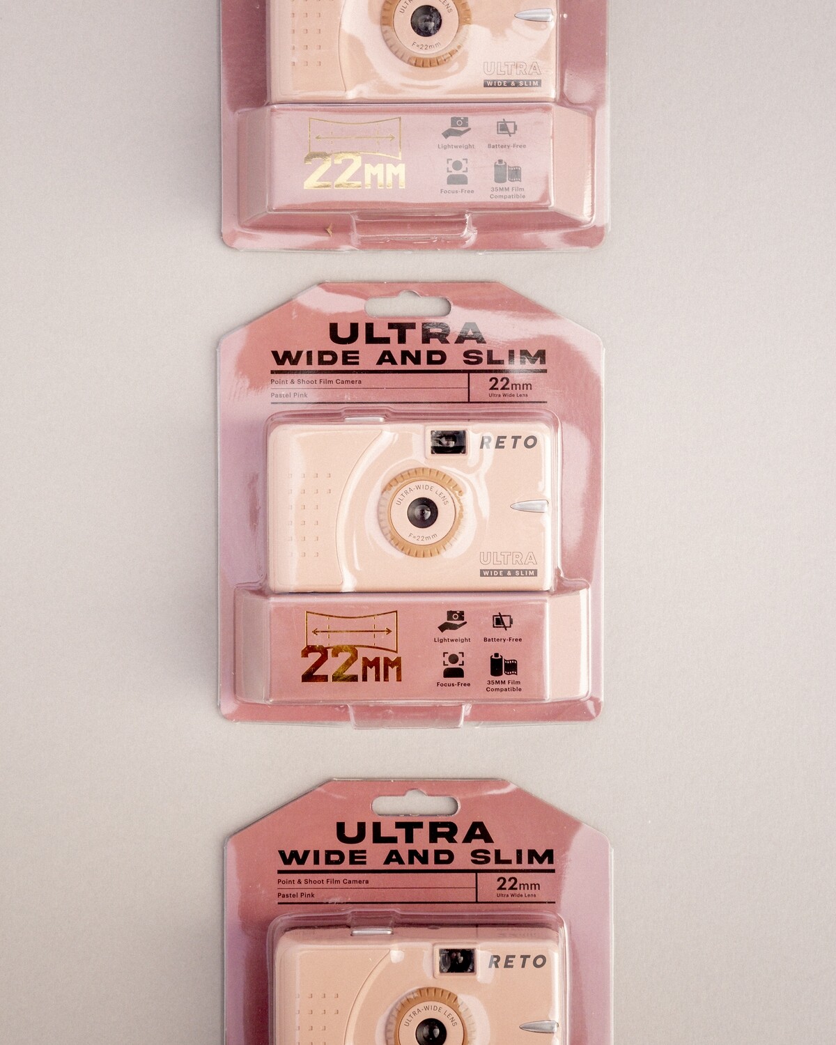 RETO Ultra Wide &amp; Slim Film Camera - Pastel Pink