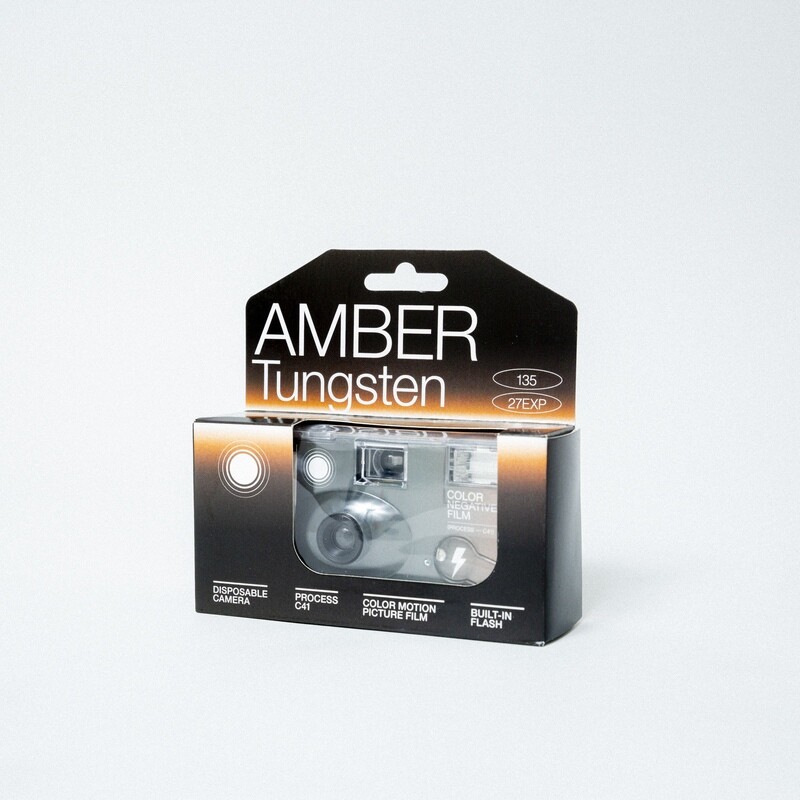 AMBER Tungsten Disposable Film Camera 800 35mm x 27 exp. With Flash