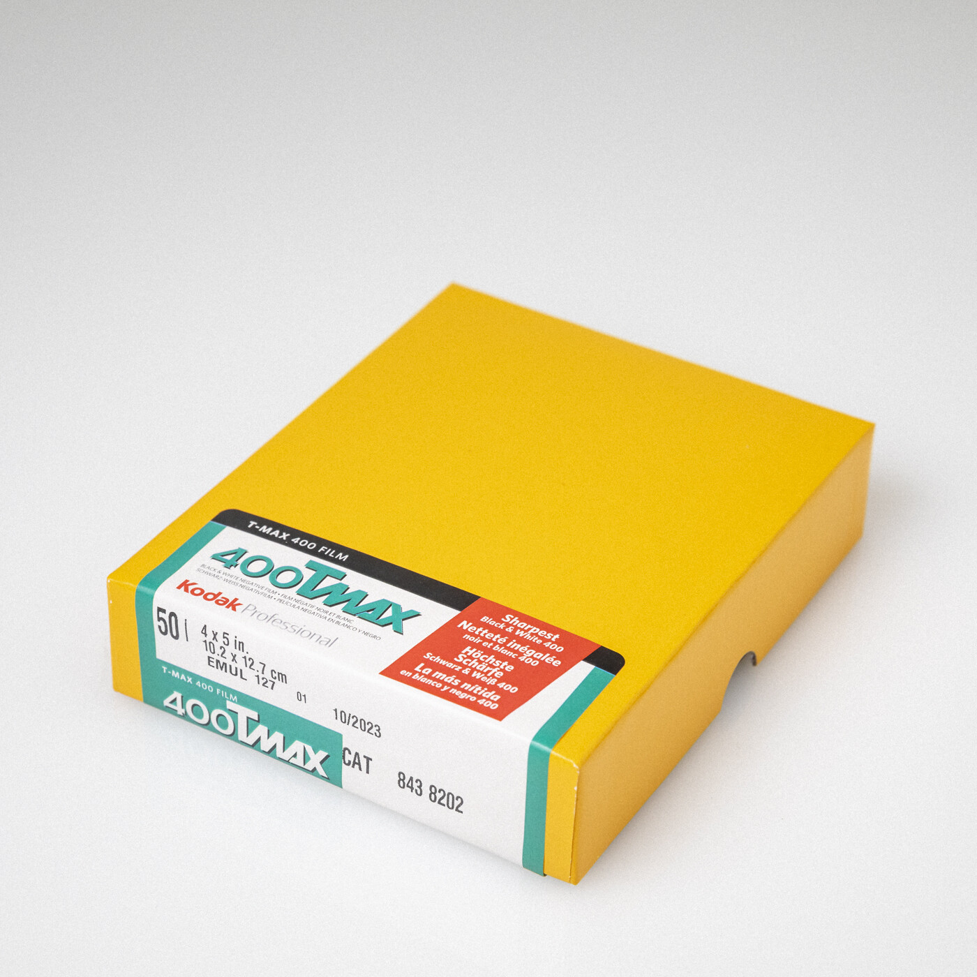 Expired 10/23 - Kodak TMAX 400 4x5 [50 sheets]