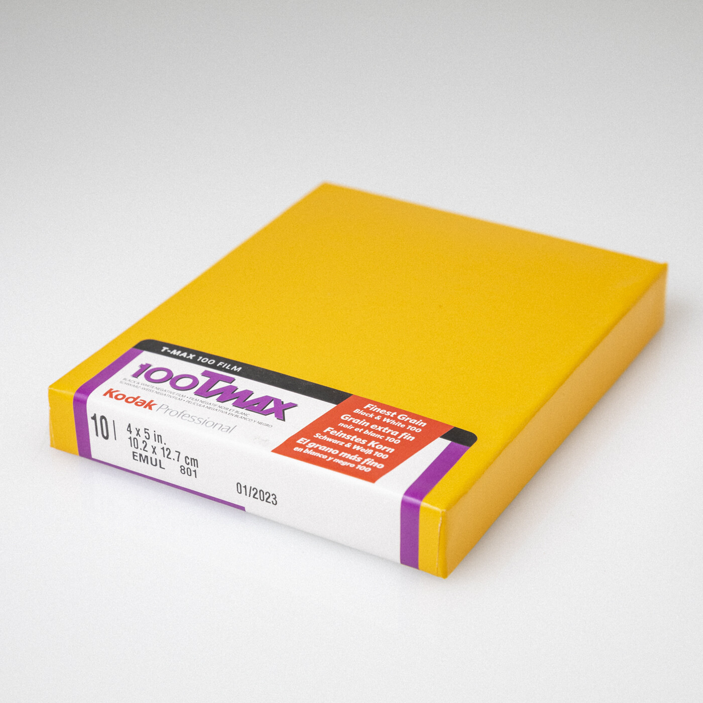 Expired 1/23 - Kodak TMAX 100 4x5 [10 sheets]