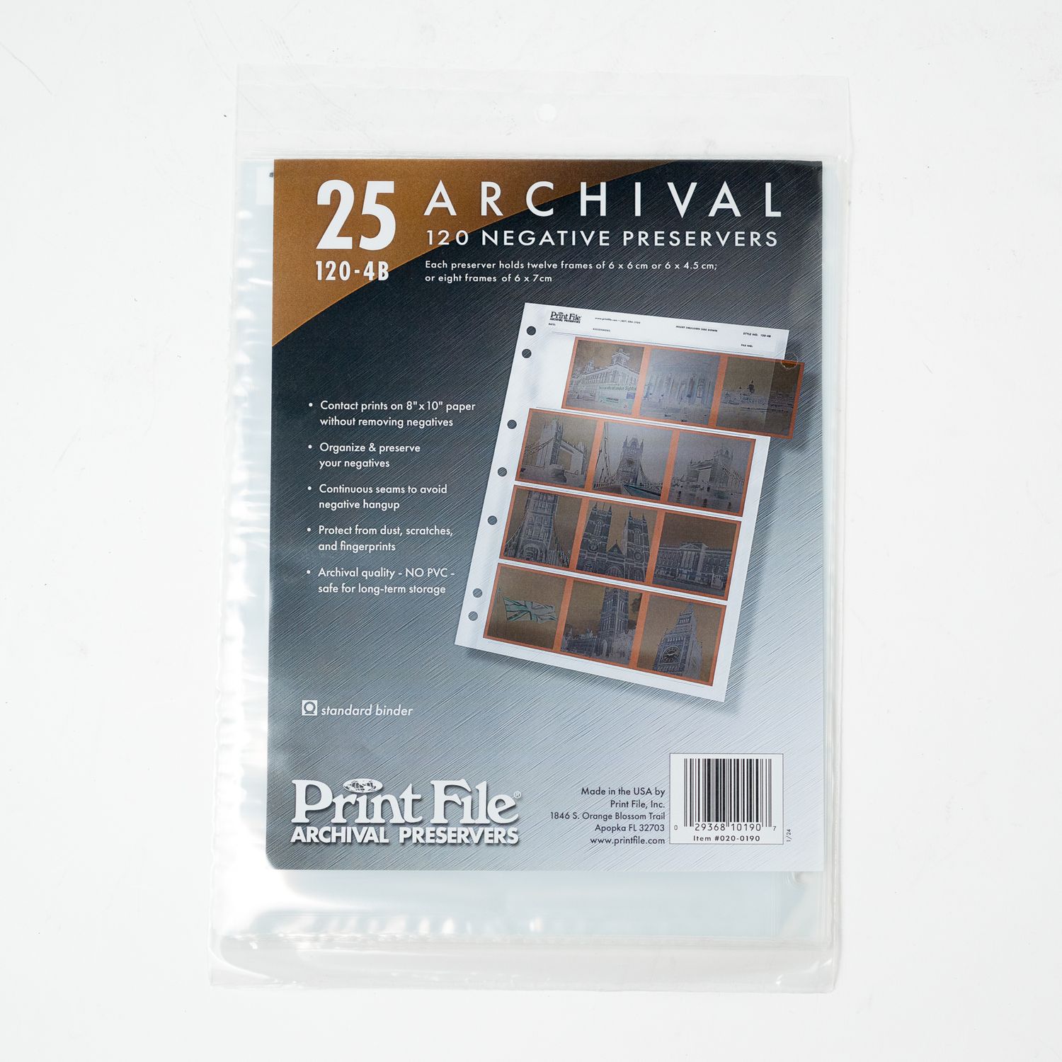 Print File Archival 120 Negative Preserver (25 pack) 4B