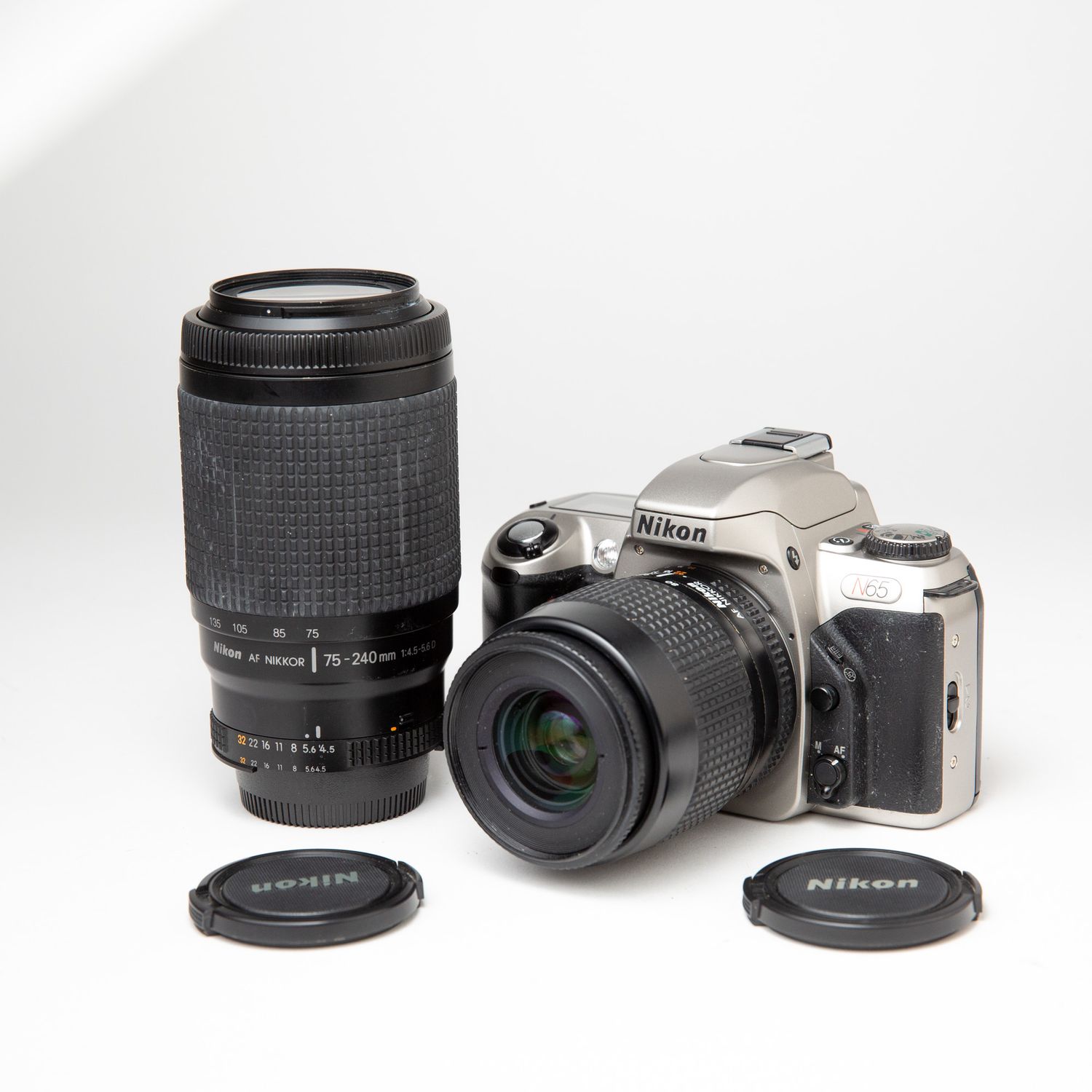 Nikon N65 W/ 35-80mm, 75-240mm lenses, and Carrying Case