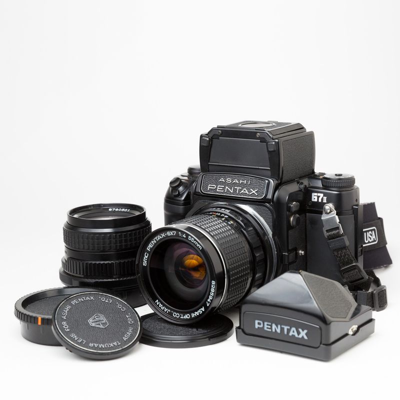 Pentax 67ii with 105mm, 55mm, & Waist Level Viewfinder