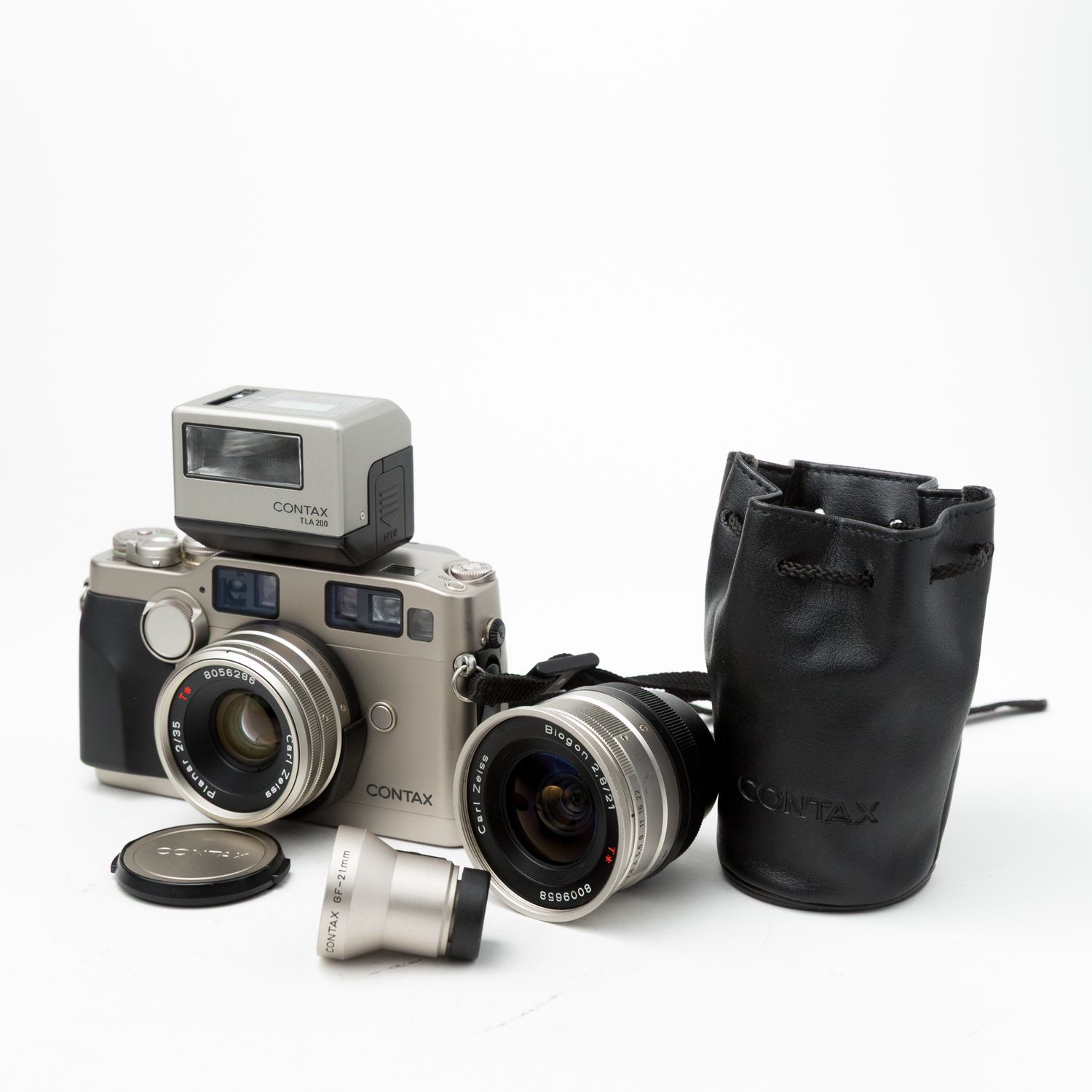 Contax G2 w/ 35mm f/2, 21mm f/2.8 lenses, 21mm finder, and TLA 200 Flash!