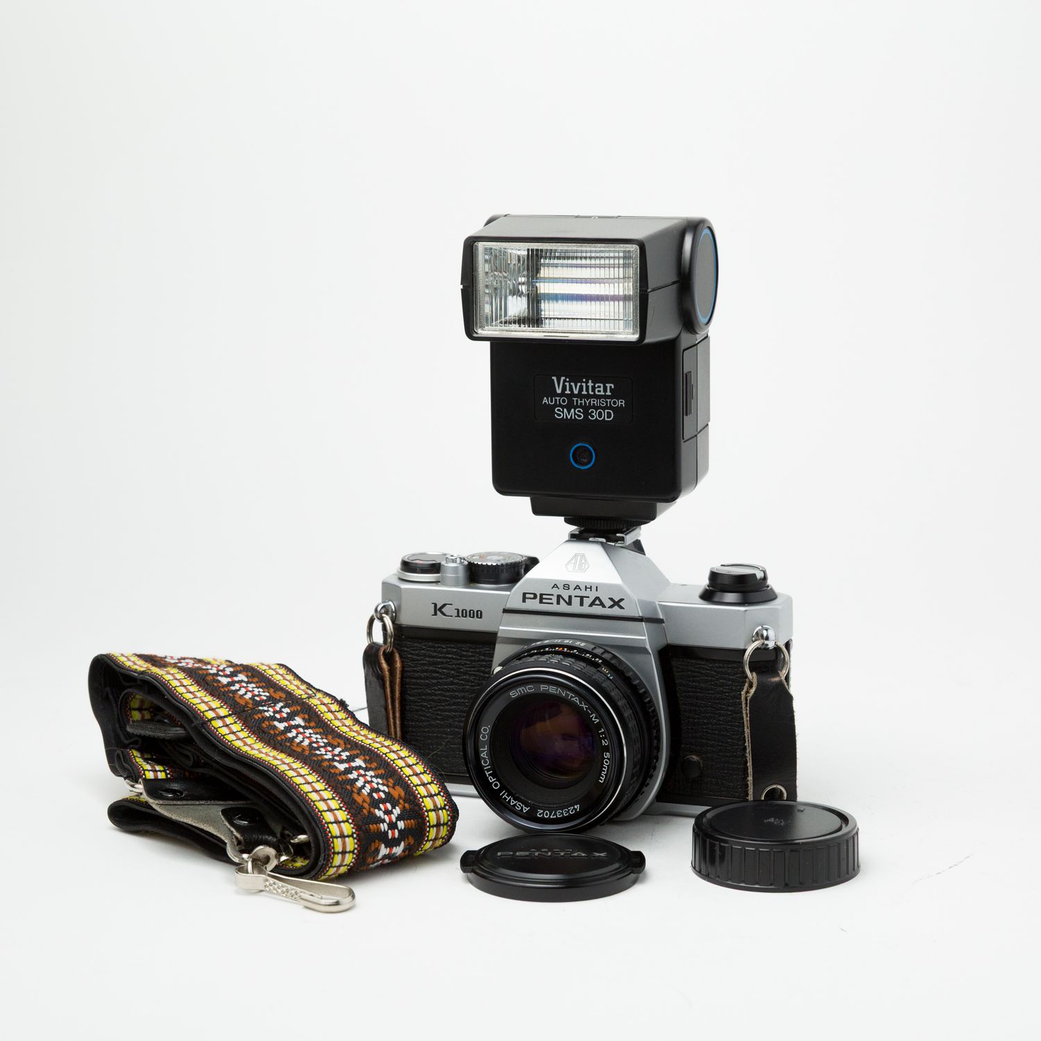 Pentax K-1000 w/ 50mm f/2 lens and FLASH!