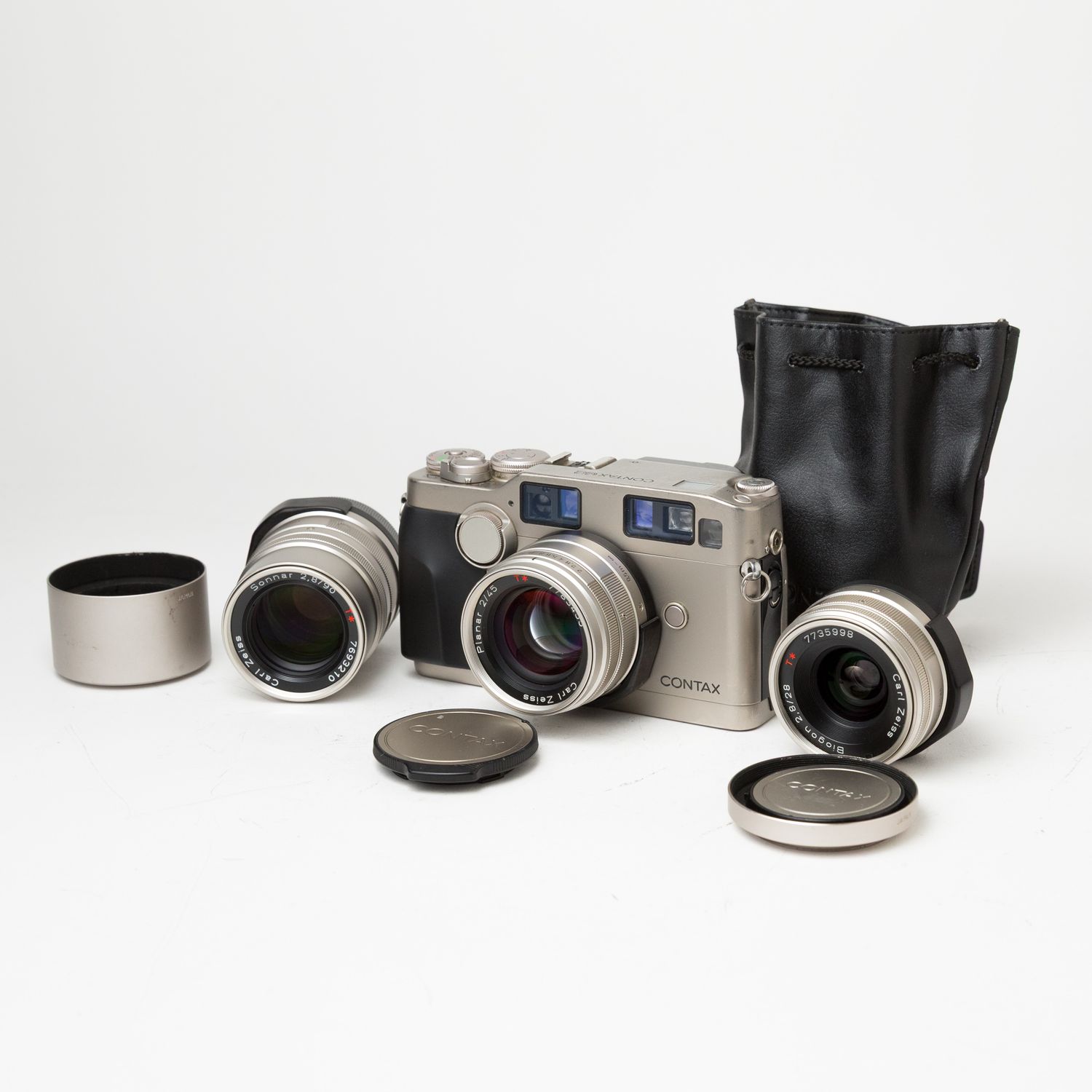 Contax G2 w/ 28mm f2.8, 45mm f2, 90mm f2.8 lenses