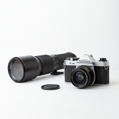 Pentax K-1000 w/ 28mm f/2.8 and 400mm f/5.6 lens