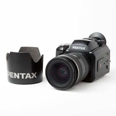 Pentax 645N w/ 45-85mm f/4.5 Lens, spare 120 back
