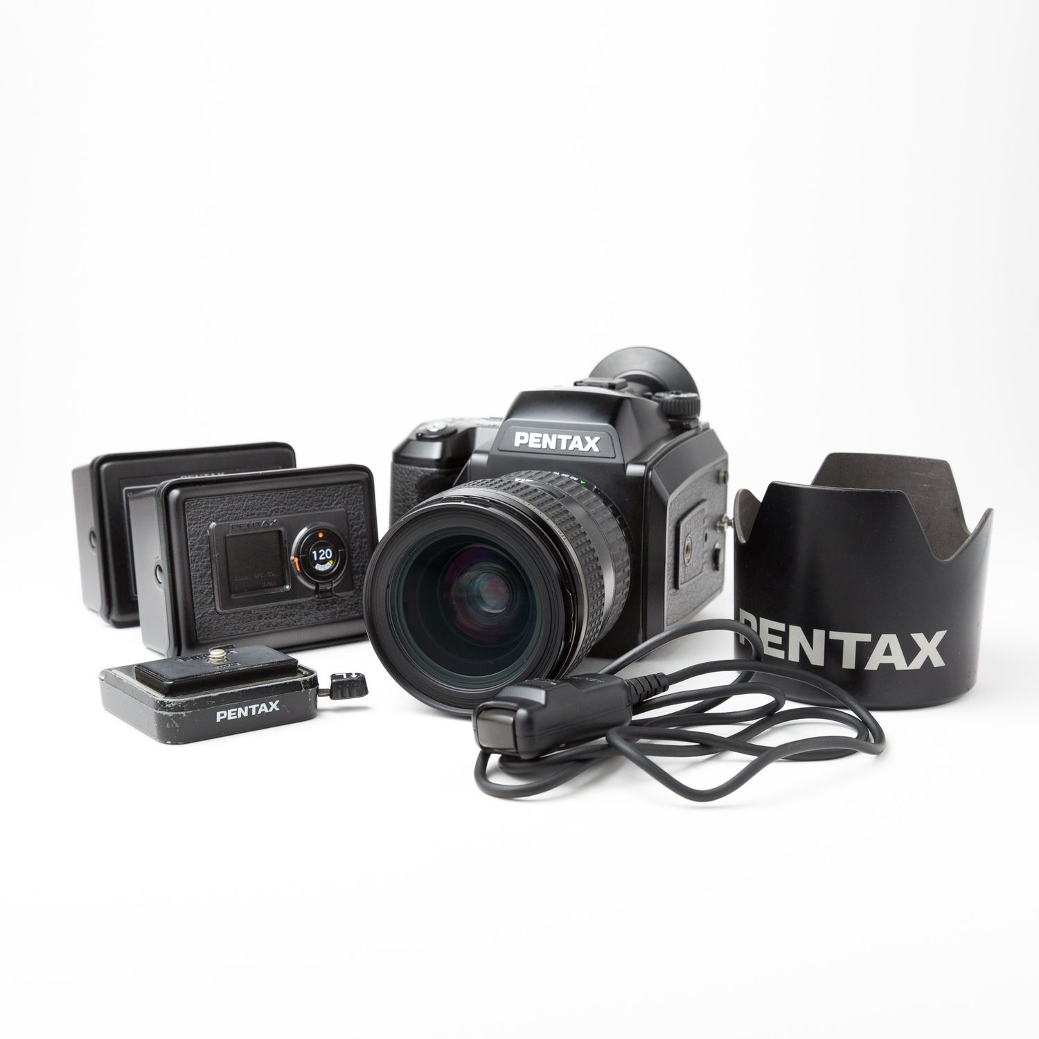 Pentax 645N w/ 45-85mm f/4.5 Lens, spare 120 back