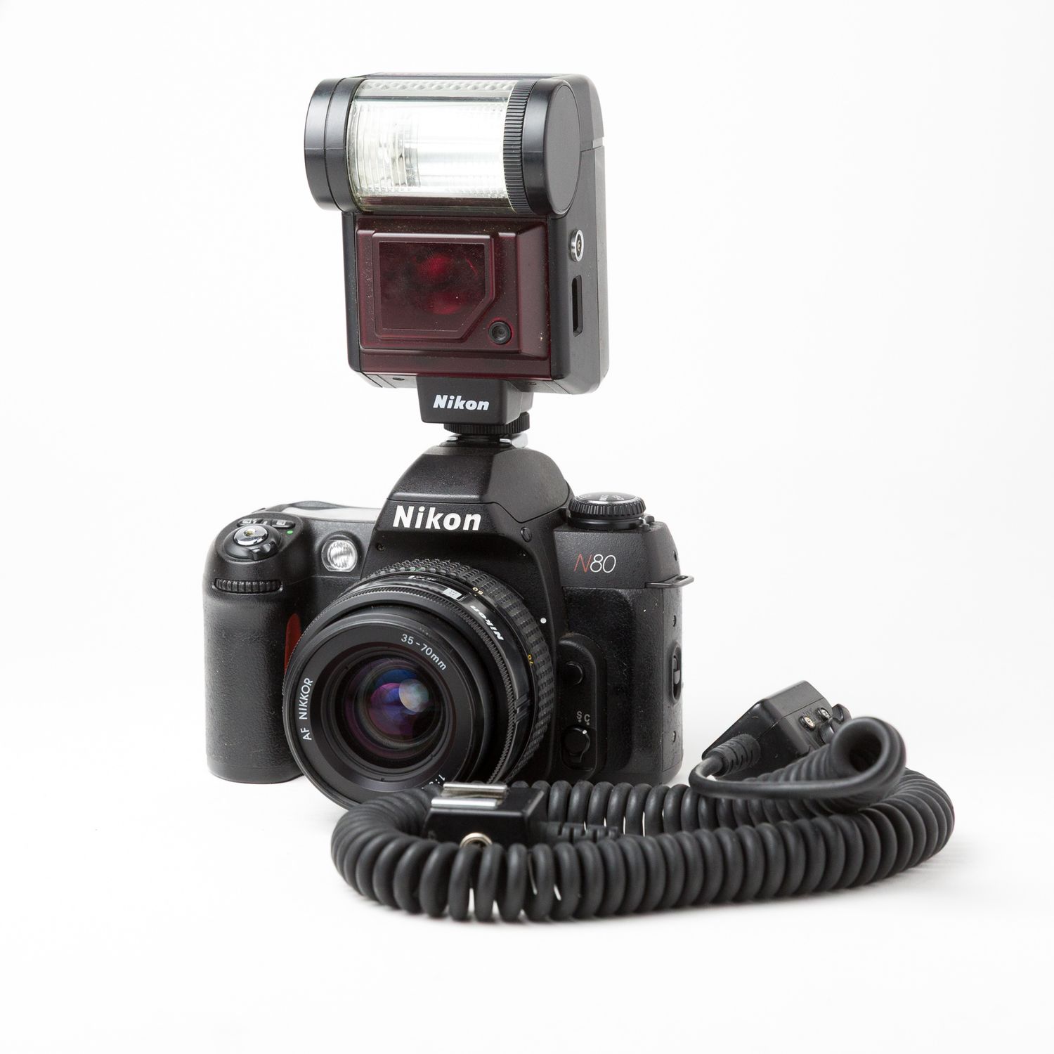 Nikon N80 w/ 35-70mm f/3.3-4.5 Lens, SB-20 Flash &amp; Cable