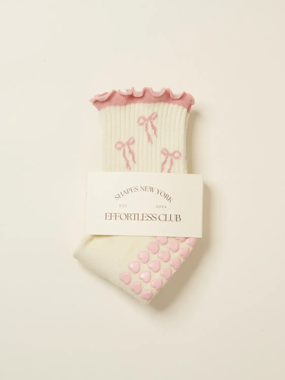 Pilates Socks (Bow-pink)