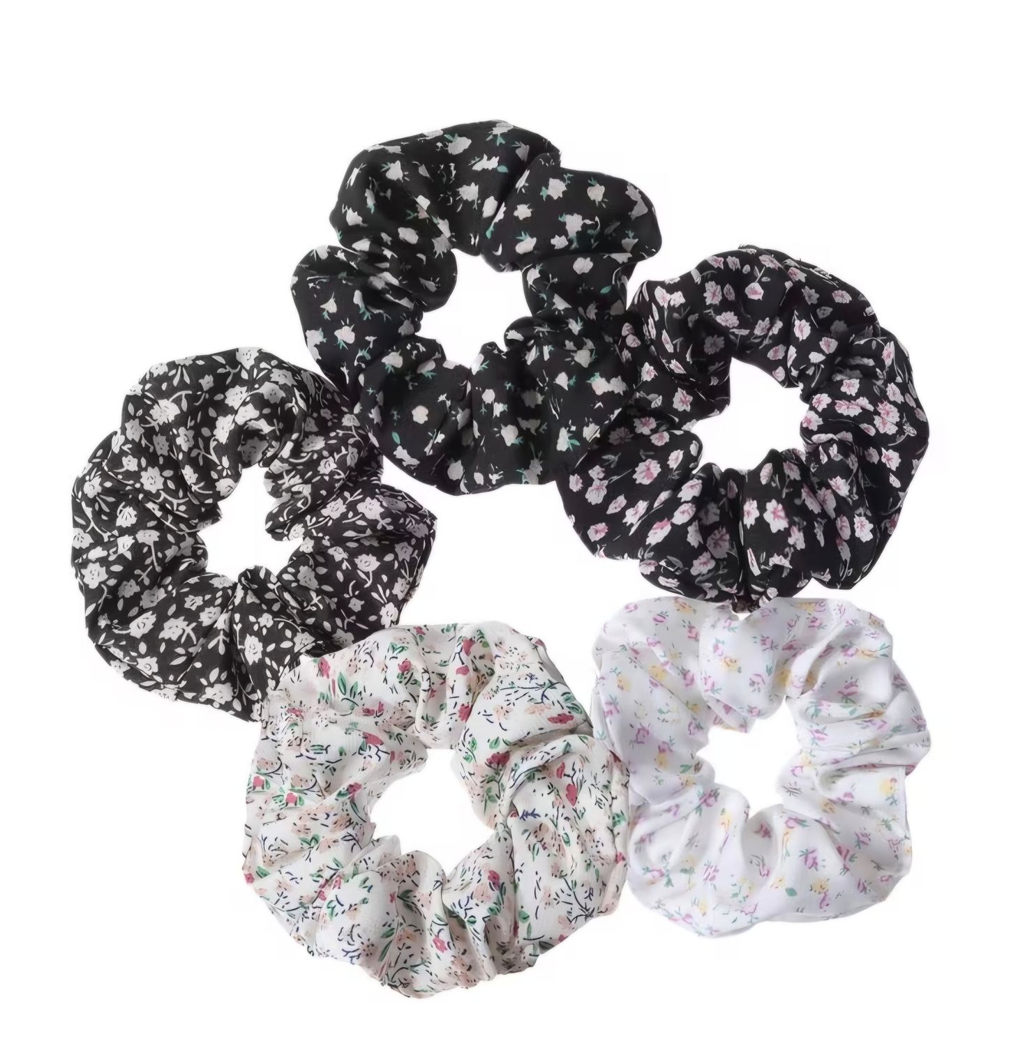 Scrunchie Set Black Floral