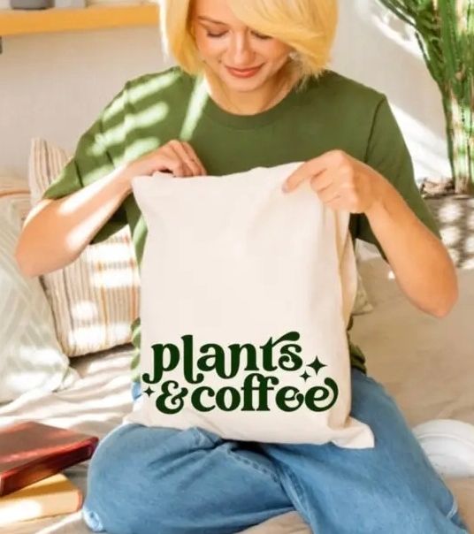 Plants &amp; Coffee Cream Tote