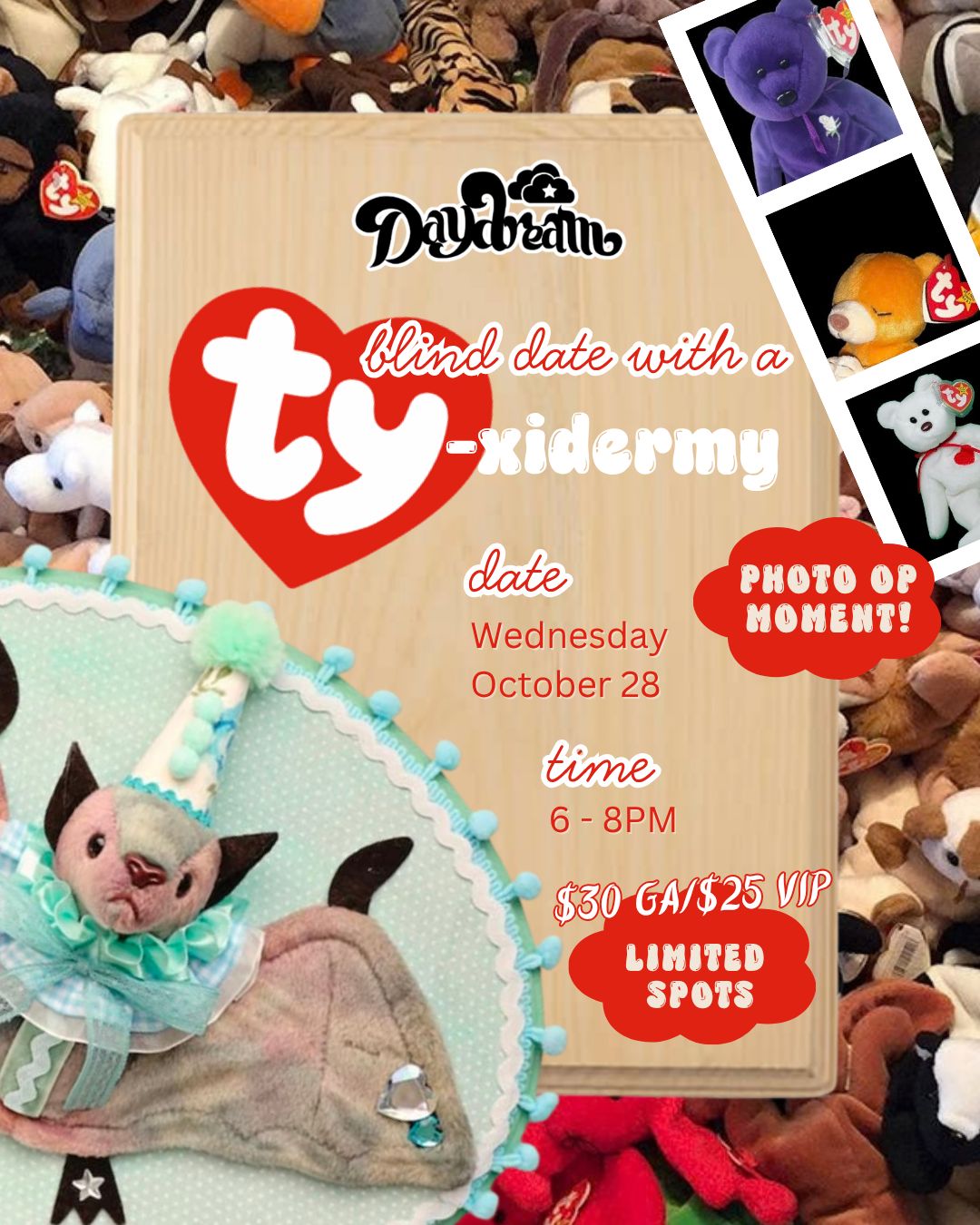 WORKSHOP: Beanie Baby Taxidermy Workshop 10/28/26 from 6-8pm with Vanessa