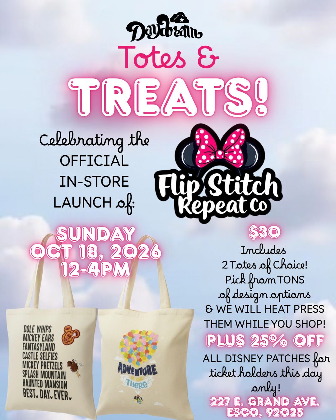 10/18/26 from 12-4pm: TOTES &amp; TREATS!