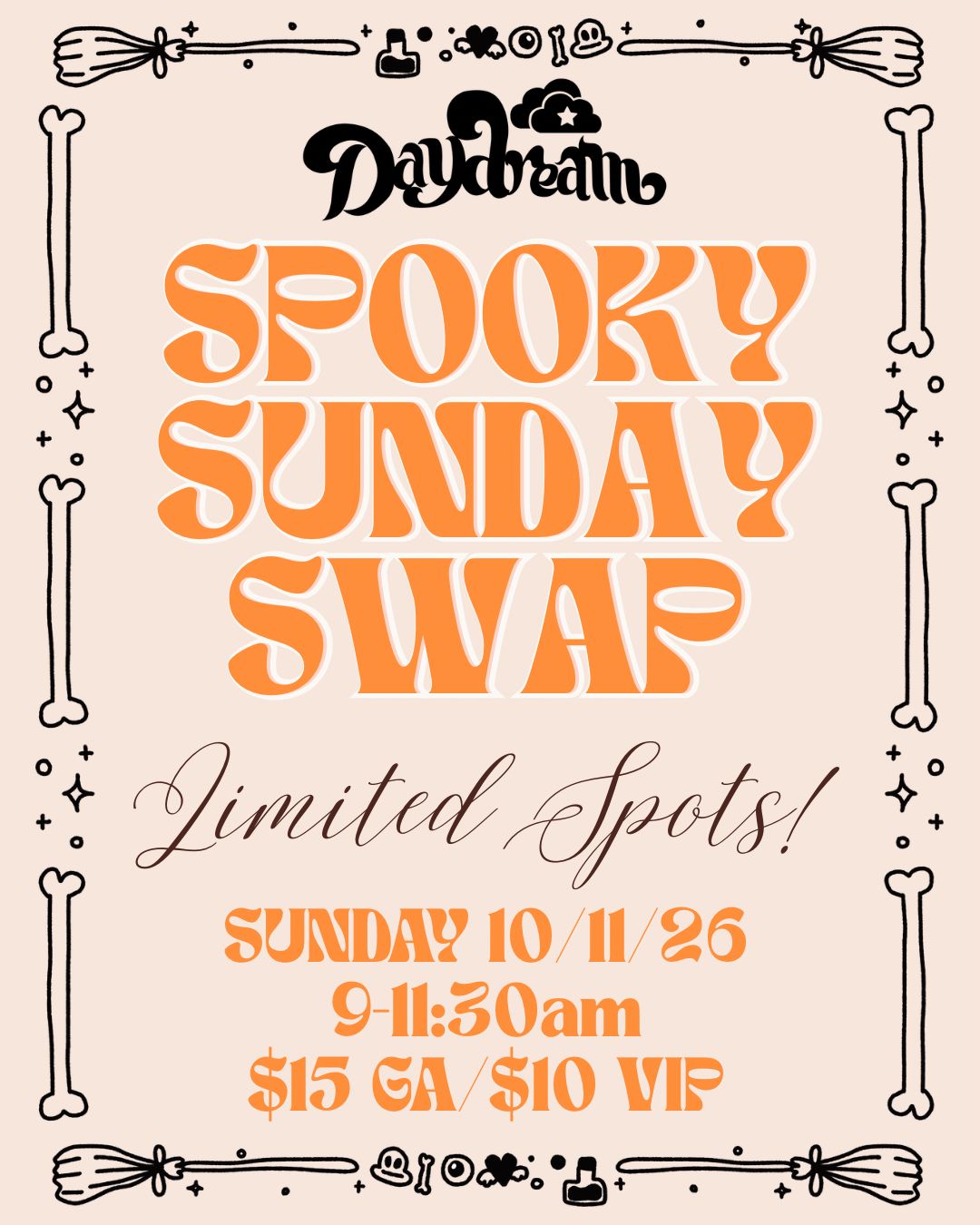 10/11 from 9:90 to 11:30 - Spooky Sunday Swap
