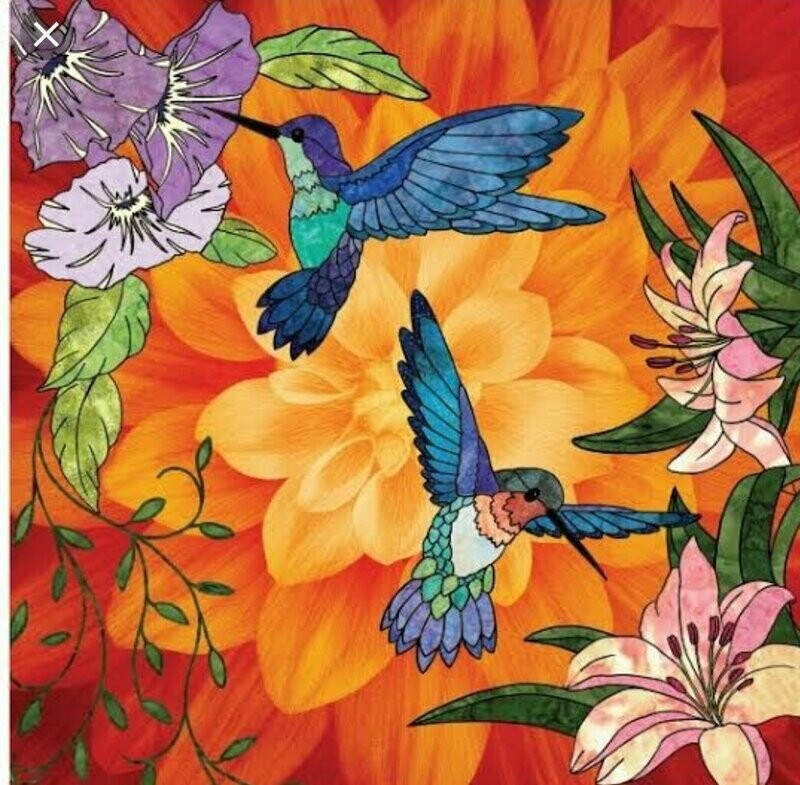 Hummingbird Lane Quilt Kit  Fire