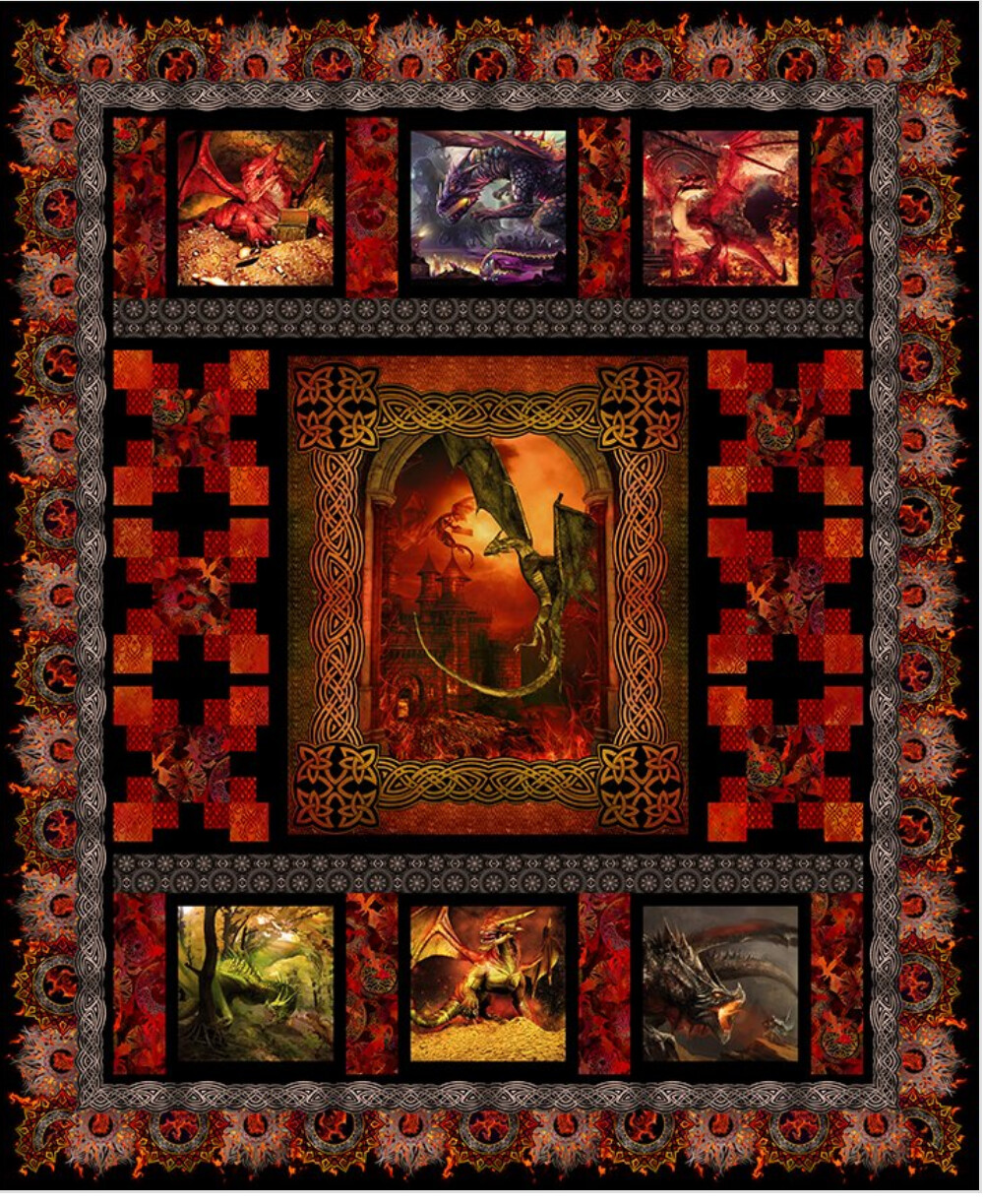 DRAGON Quilt Kit Red
