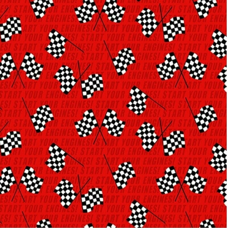 Start Your Engines Flags on Red