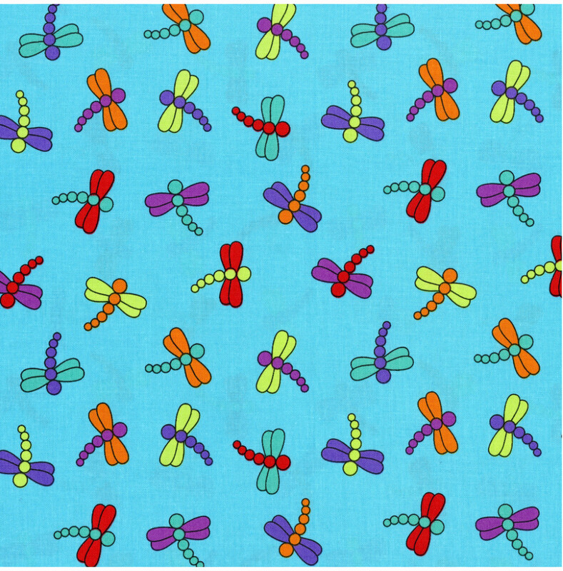 Dino Daze - Dragonflies on Teal