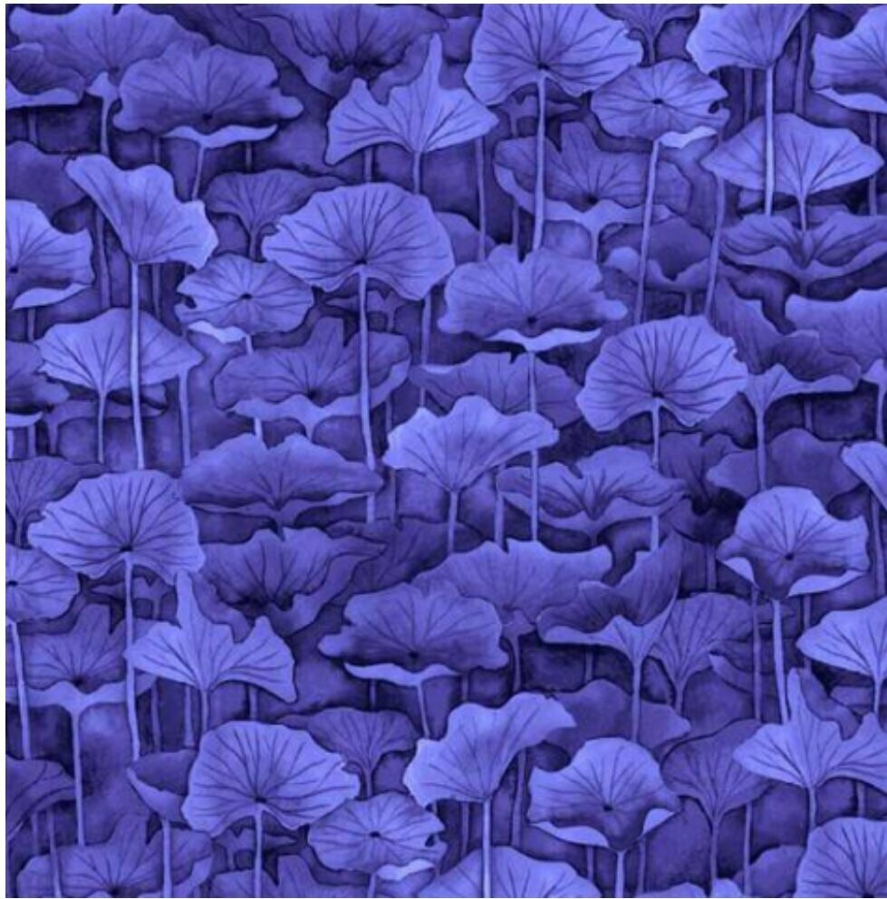 Waterlilies Leaves Blue
