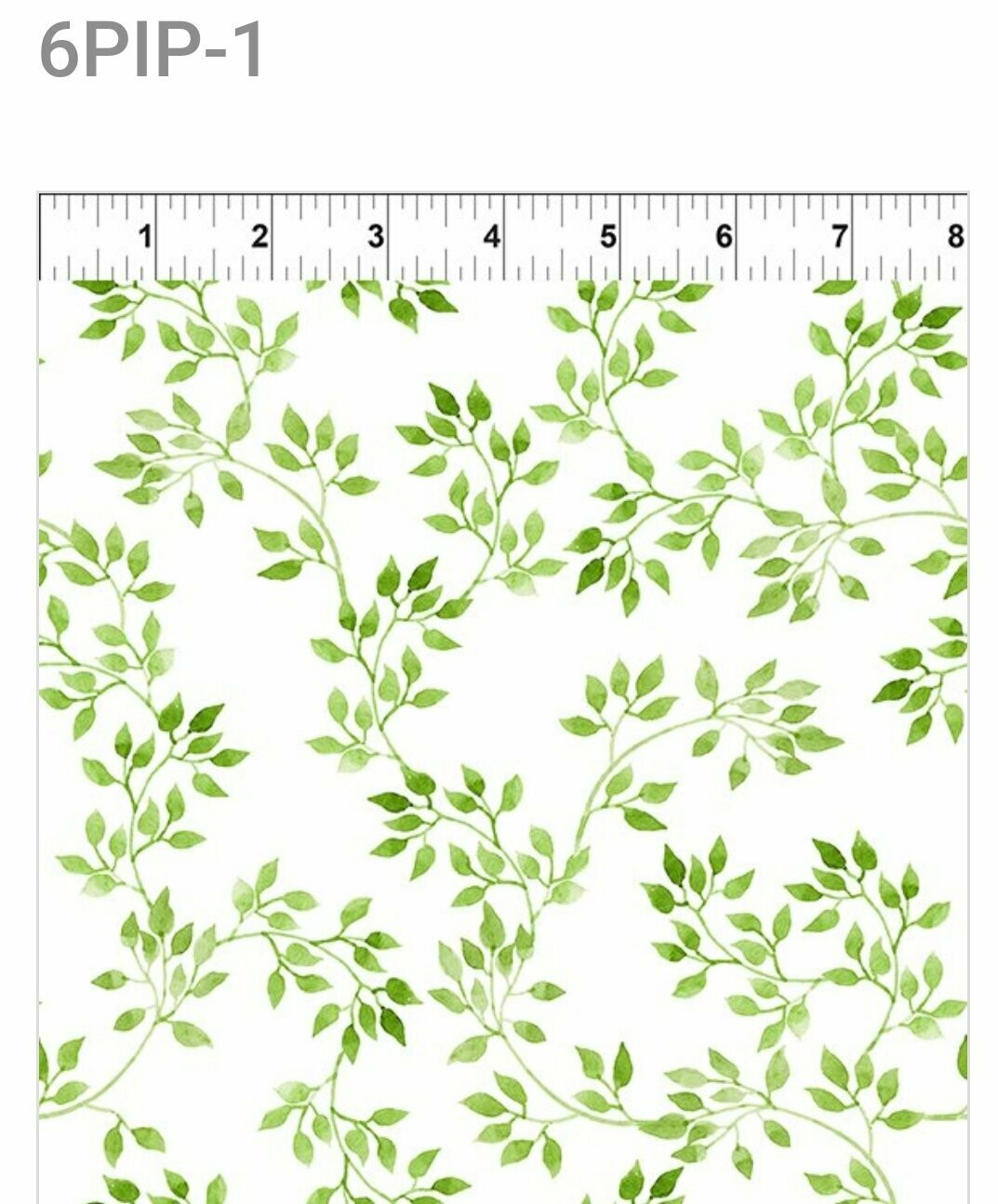 Pretty in Pink - Green Leaves on White