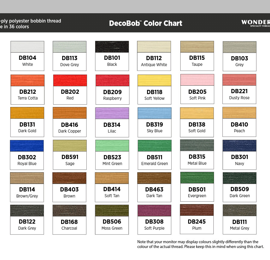 Wonderfil DecoBob 80wt pre wound bobbins SIZE L - 12 pack