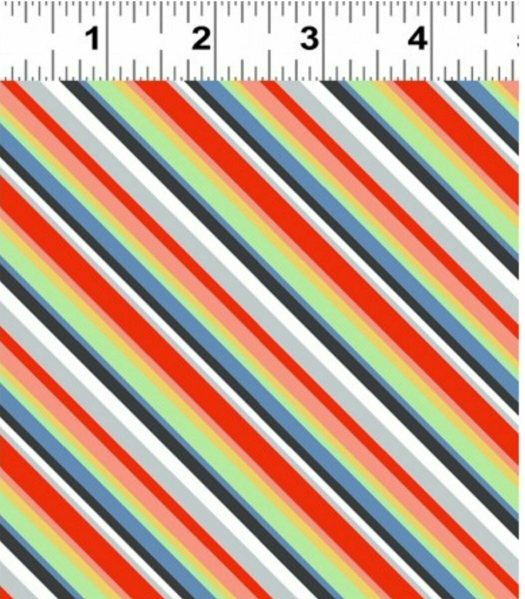 Keep on Truck'n Diagonal Stripe - Red/Blue/Green
