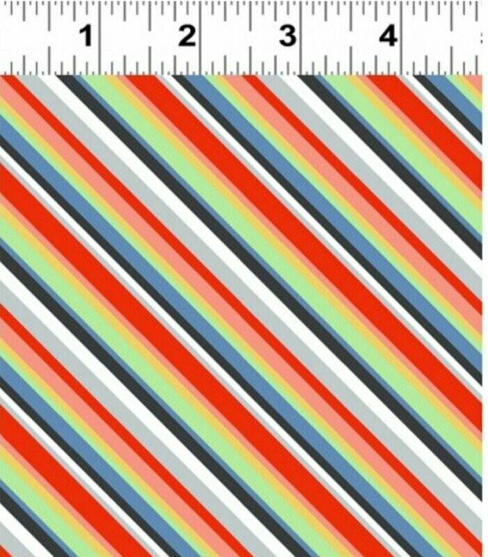 Keep on Truck'n Diagonal Stripe - Red/Blue/Green