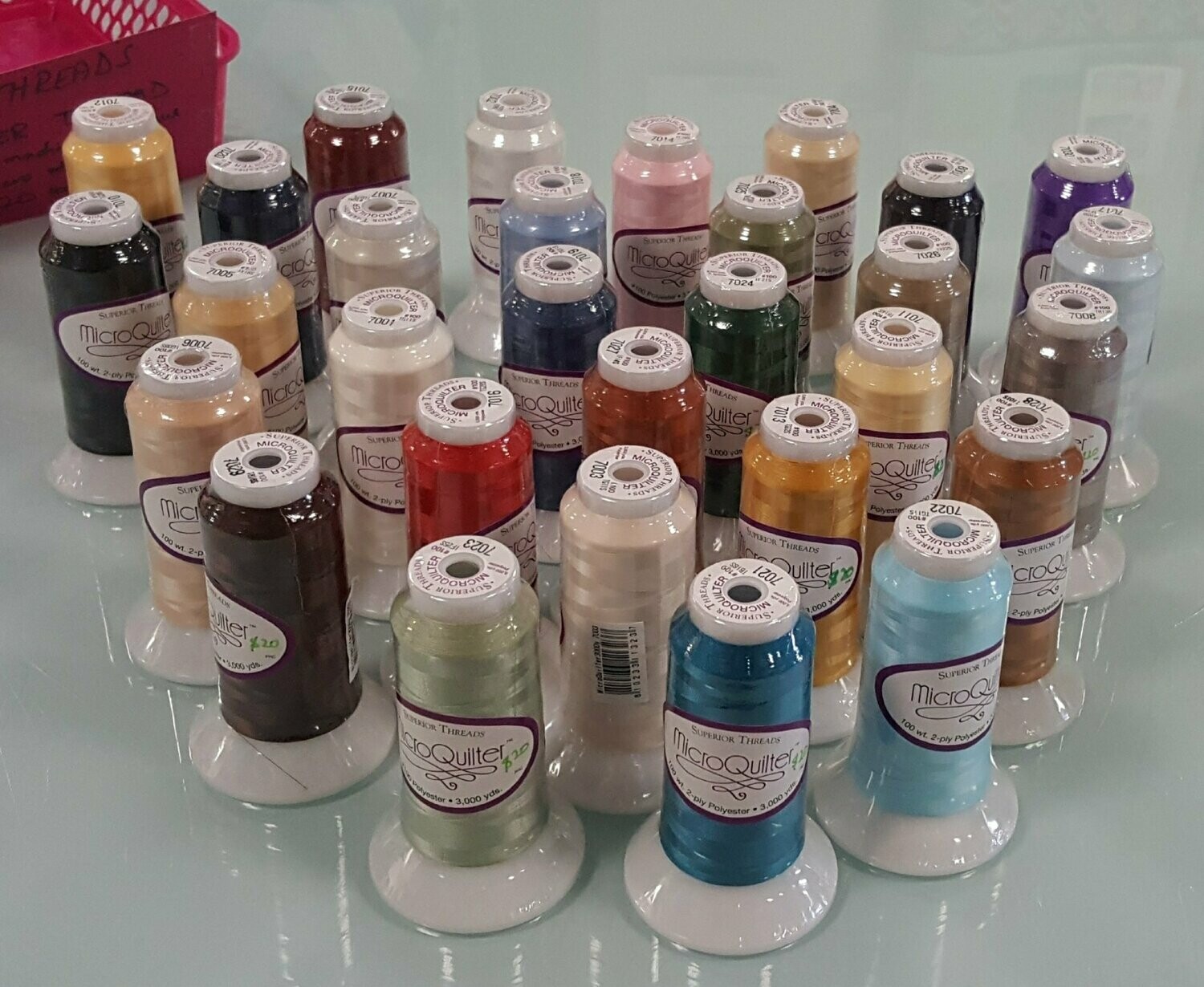 Superior MicroQuilter 100wt 2ply polyester thread 3000yd cone
