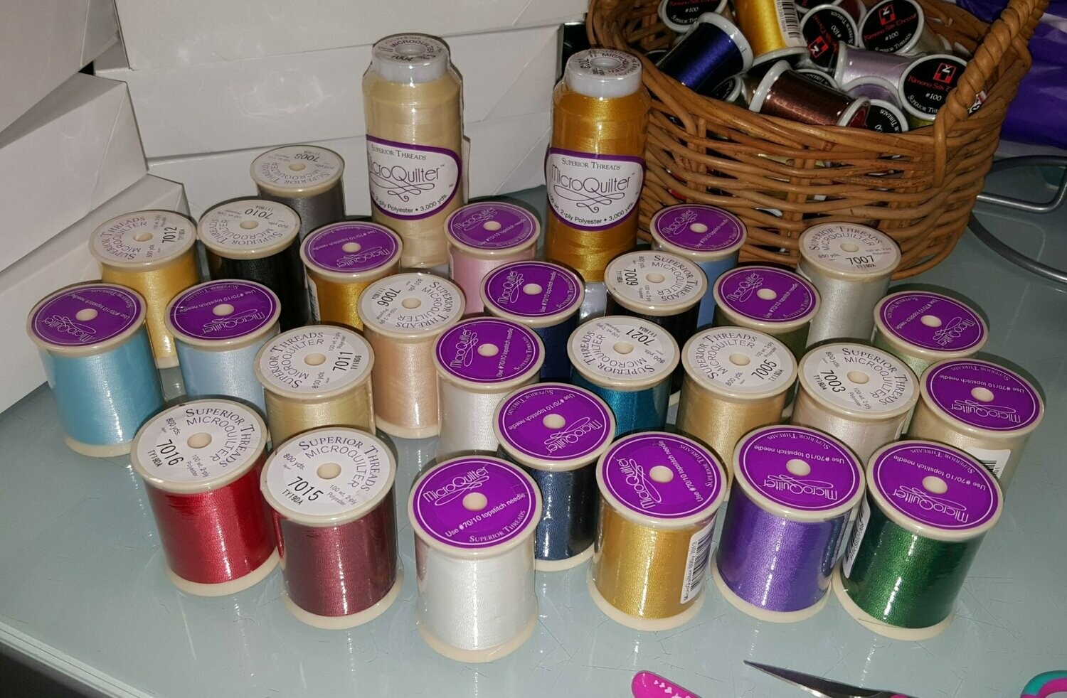 Superior MicroQuilter 100wt 2ply polyester thread 800yd reel