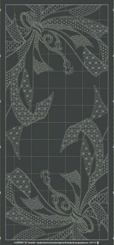 Wagara HF1117 Noshi Gift Sashiko Panel - Charcoal Grey